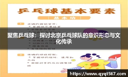 聚焦乒乓球：探讨北京乒乓球队的意识形态与文化传承